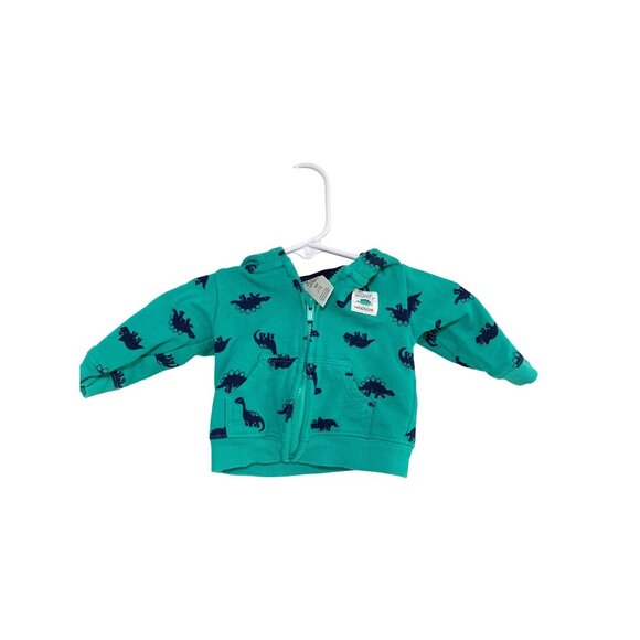 Just One You Boys Infant Baby Size Newborn Green Blue Full Zip Sweatshirt Hoodie - Picture 1 of 3